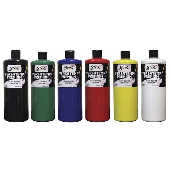 Chroma Acrylics 1592738 Versatemp Premium Heavy Bodied Tempera Paint Set; Set of 6 Quarts 1592738 - main